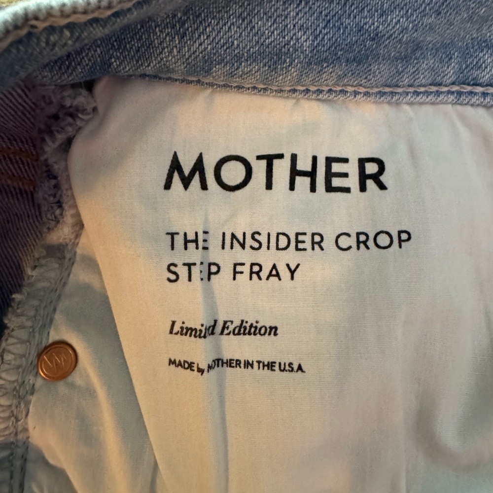 Mother Insider Step Fray Limited Edition Wash Jeans Size 33 - Picture 9 of 11